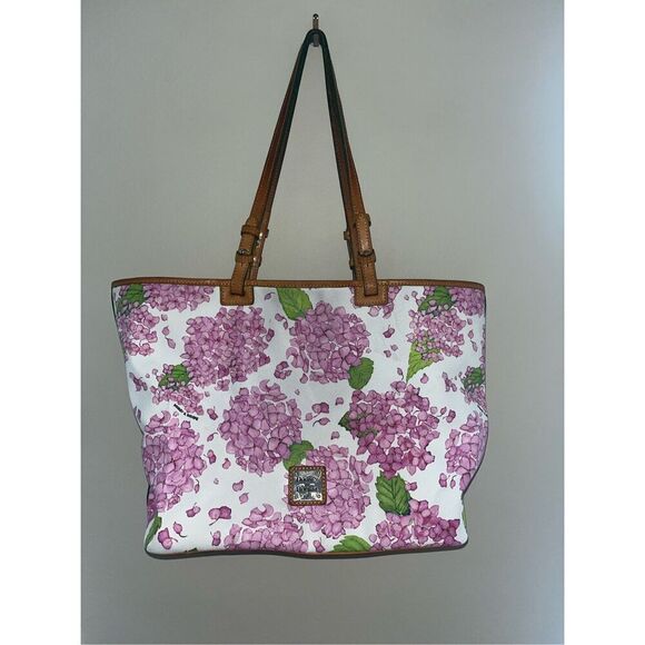 Dooney & Bourke Pink Hydrangea Leather Shoulder Bag ** - Picture 1 of 10